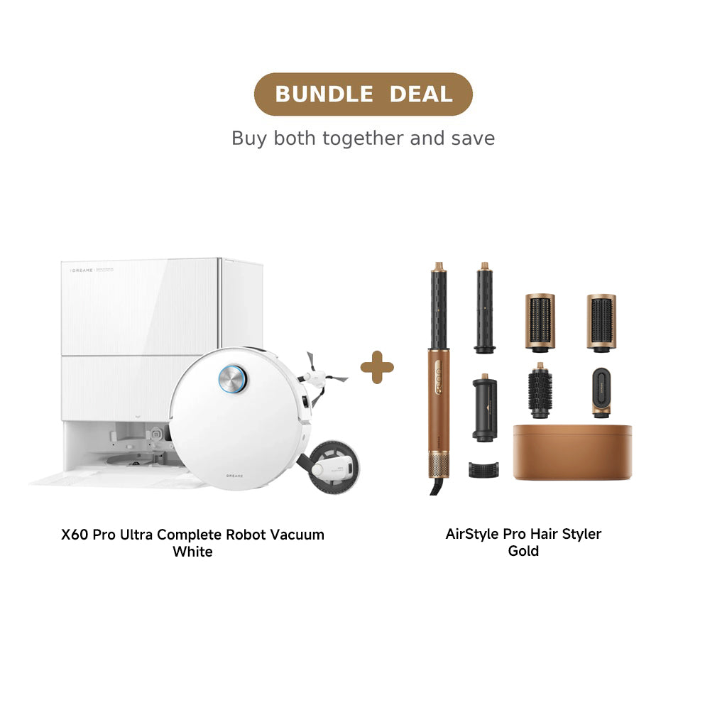 Dreame X60 Pro Ultra Complete Robot Vacuum & Airstyle Pro Hair Styler Bundle Offer